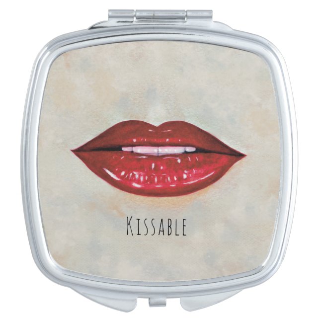 Red Lips Compact Mirror (Front)
