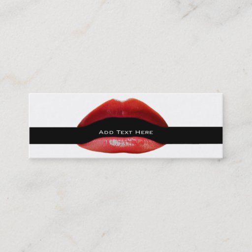 Customizable Red Lips Cosmetic Salon Business Cards
