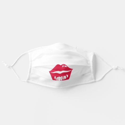 Red Lips Cute Girly Kiss Lipstick Trendy Custom Adult Cloth Face Mask (Front, Unfolded)