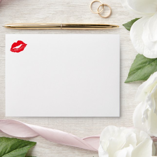 Red Lips Cute Wedding Envelope (Wedding)