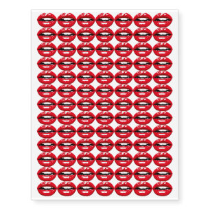 Red Lips Design Temporary Tattoos