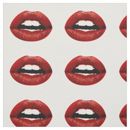 Red Lips Fabric Zazzle