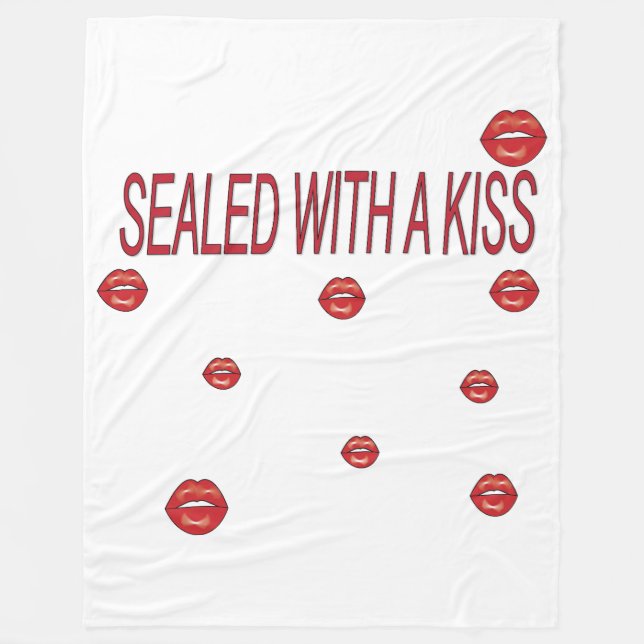 red lips fleece blanket (Front)