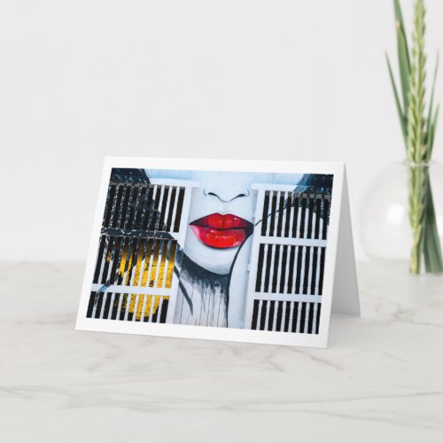 Red Lips Folded Card