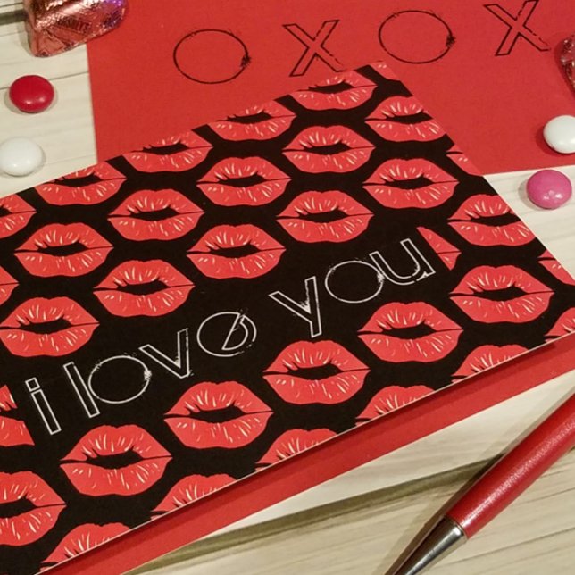 Red Lips I Love You Card (Creator Uploaded)