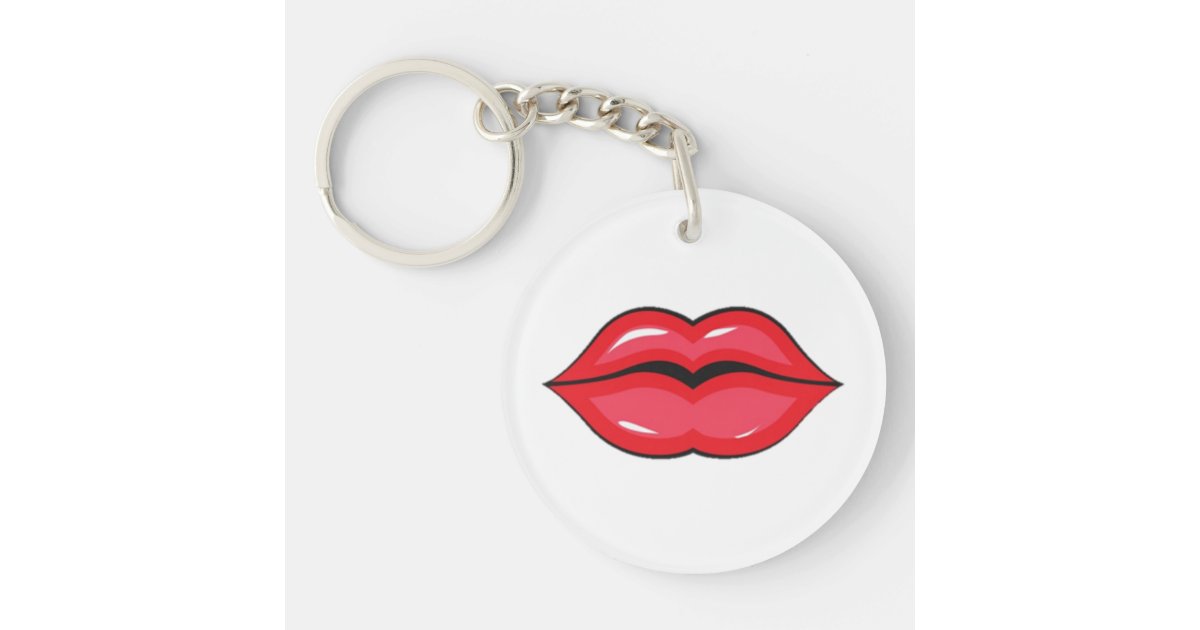 Red Lips Keychain Zazzle