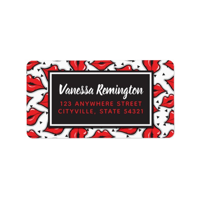 Red Lips Kiss Lipstick & Beauty Distributor Custom Label (Front)