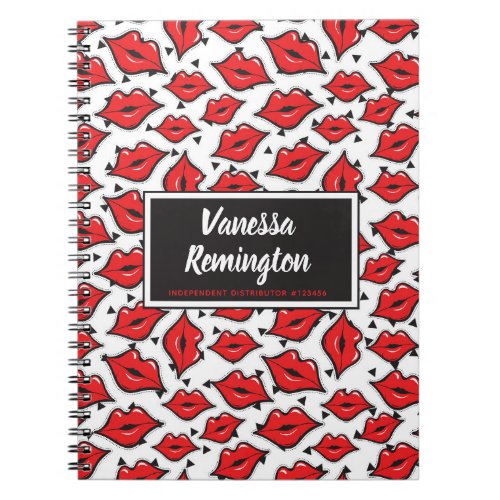 Red Lips Kiss Lipstick  Beauty Distributor Custom Notebook