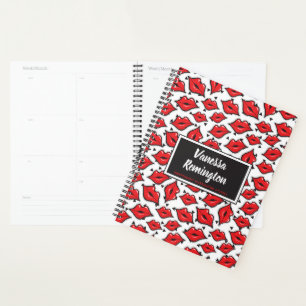 Red Lips Kiss Lipstick & Beauty Distributor Custom Planner