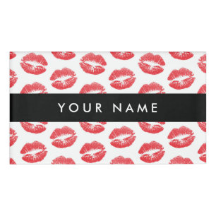 Red Lips, Kiss, Lipstick, Your Name, Personalise Name Tag