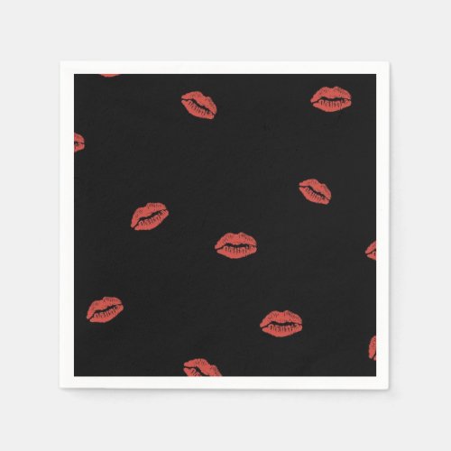 Red Lips Kiss Napkins