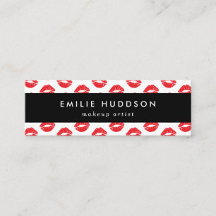 Red Lips, Kiss, Pattern Of Lips, Makeup Artist Mini Business Card