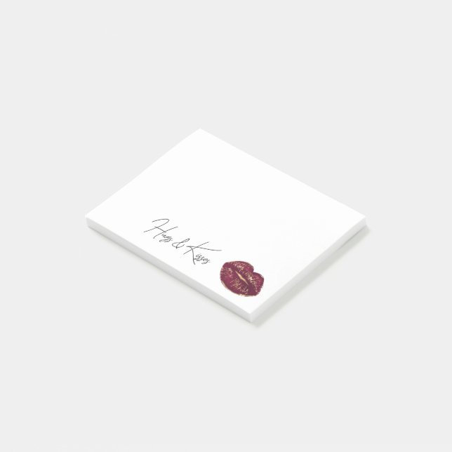 Red Lips Kiss Post-it Notes (Angled)
