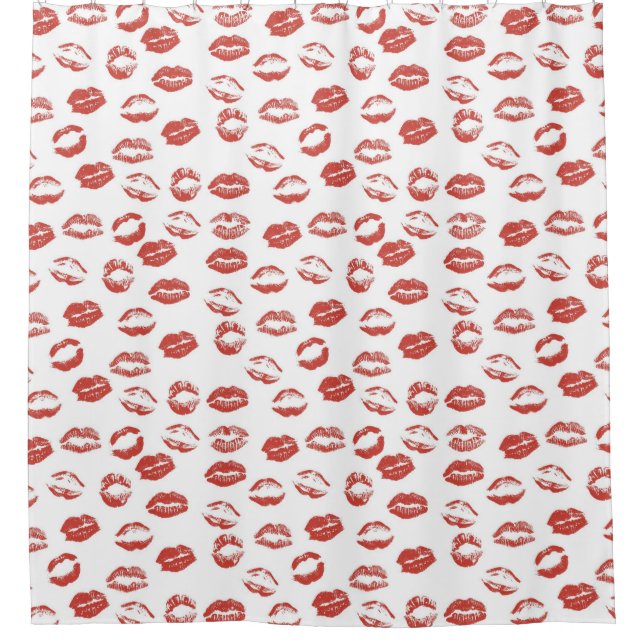 Red Lips Kiss Shower Curtain (Front)