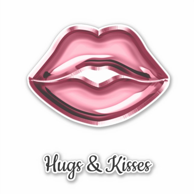Red Lips Kiss Sticker (Front)