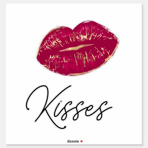 Red Lips Kiss Sticker