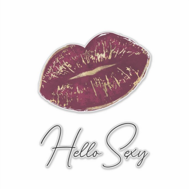 Red Lips Kiss Sticker (Front)