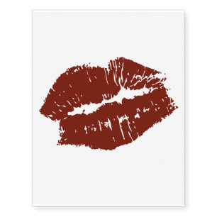 Red Lips Kiss Temporary Tattoos