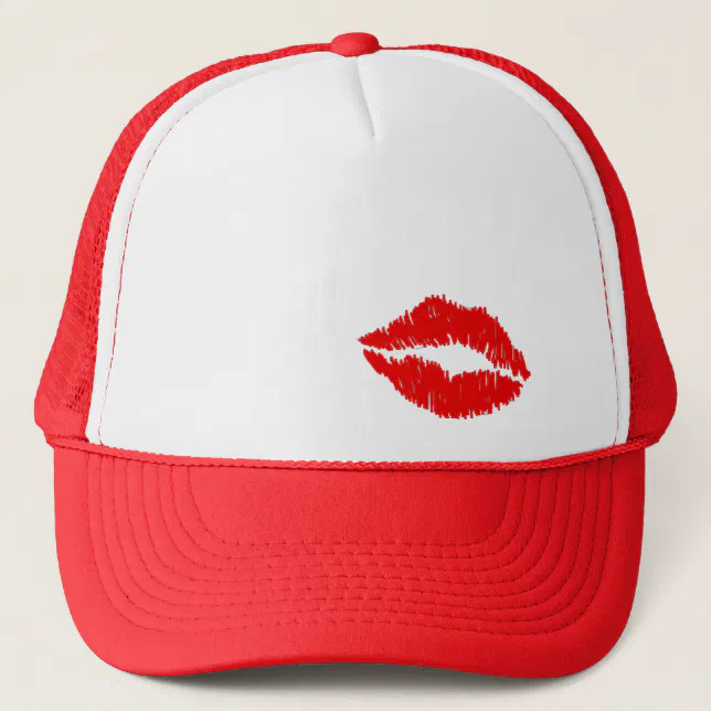 Red Lips Kiss Trucker Hat | Zazzle