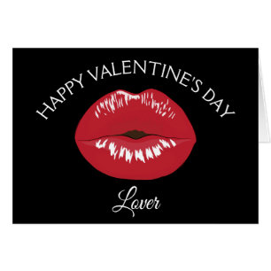 Red Lips Kiss Valentine's Day Card