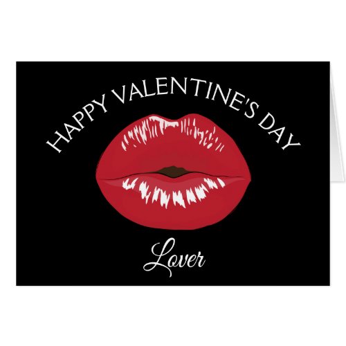 Red Lips Kiss Valentines Day  Card