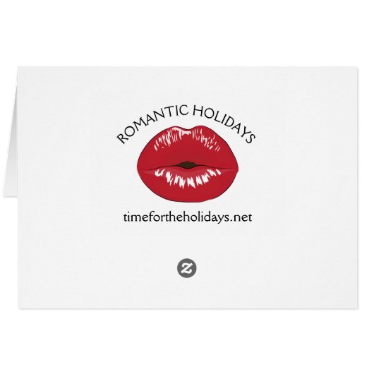 Red Lips Kiss Valentine's Day Card (Back Horizontal)