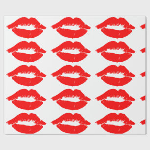 RED LIPS KISS WRAPPING PAPER