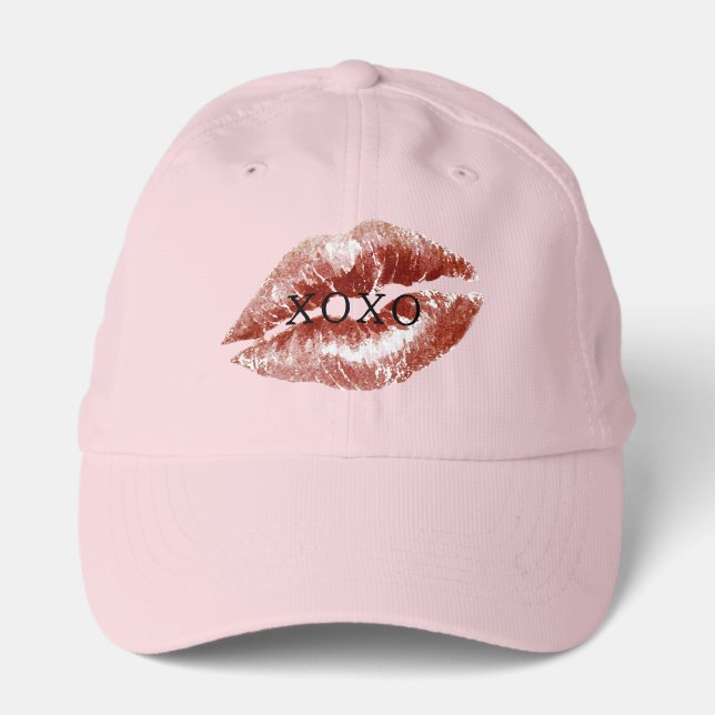 Red Lips Kiss XOXO  Performance Cap (Front)