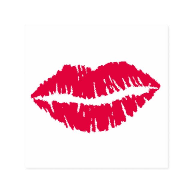 Red Lips Lipstick Kiss Love Valentine's Day Stamp (Design)