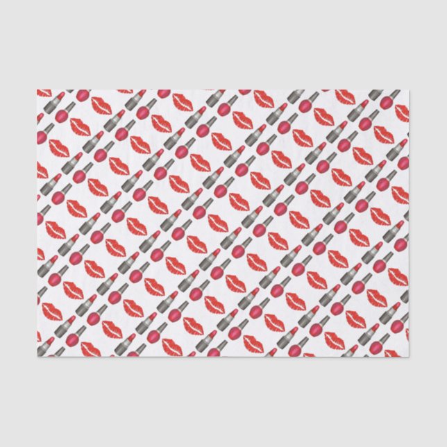 Red Lips Lipstick Nail Polish Beauty Makeup Tissue Tissue Paper (Front)