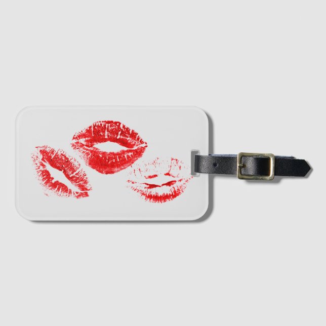 Red Lips Luggage Tag (Front Horizontal)