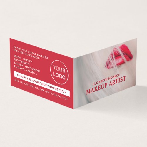 Red Lips Makeup Artist Loyalty Card Business Card