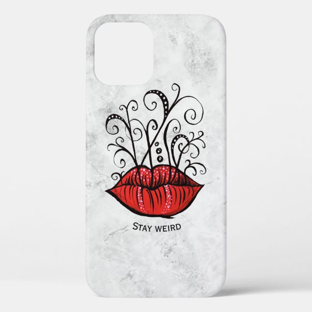 Red Lips Makeup Artist Name Case-Mate iPhone Case (Back)