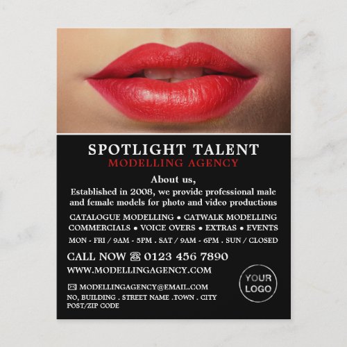 Red Lips Modelling Agency Model Agent Advert Flyer