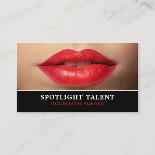 Red Lips Modelling Agency Model Agent Business Card