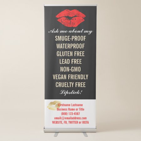 Red Lips On Black And White Product Info Banner