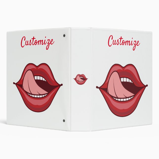 Red Lips Open Mouth Thunder_Cove  3 Ring Binder (Background)