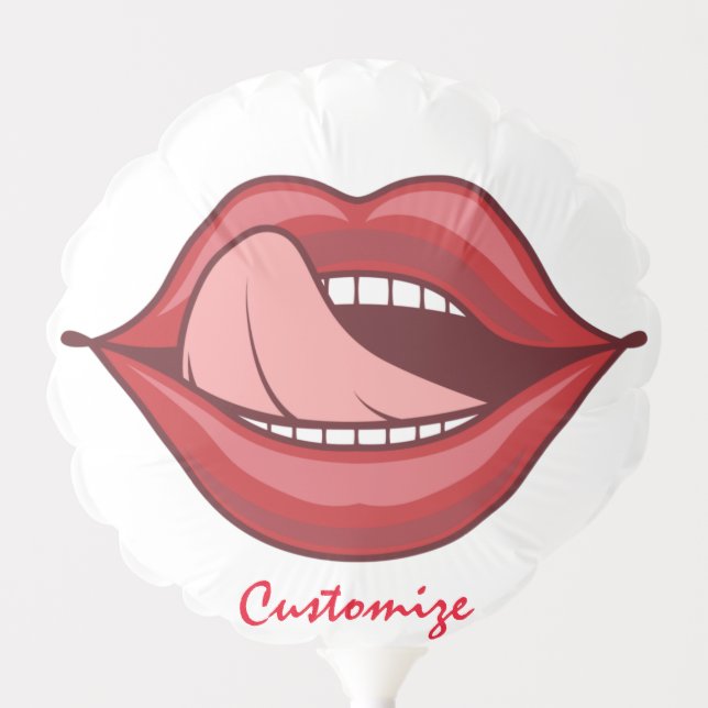 Red Lips Open Mouth Thunder_Cove Balloon (Front)