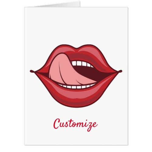 Red Lips Open Mouth Thunder_Cove Card