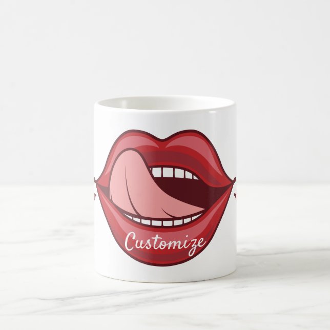 Red Lips Open Mouth Thunder_Cove Coffee Mug (Center)