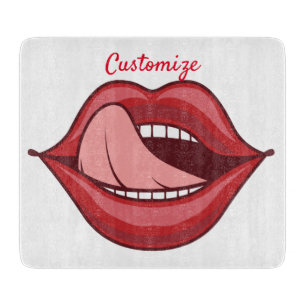 Red Lips Open Mouth Thunder_Cove  Cutting Board