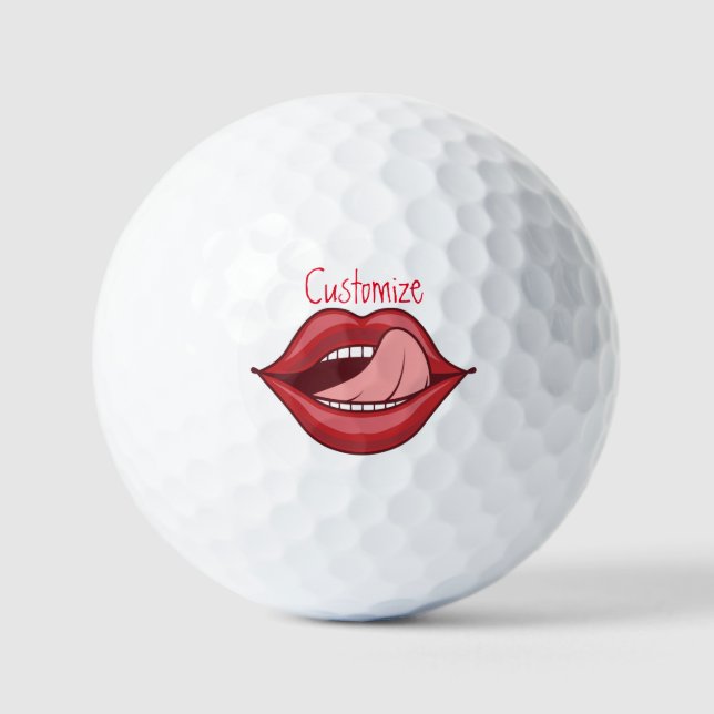Red Lips Open Mouth Thunder_Cove  Golf Balls (Front)