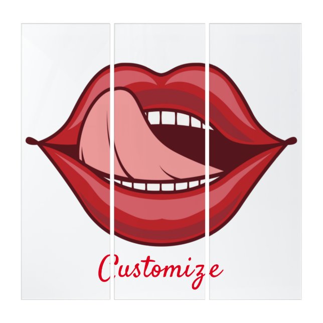 Red Lips Open Mouth Thunder_Cove Triptych (Front)