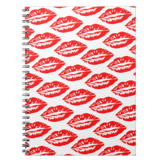 Red Lips Pattern Notebook
