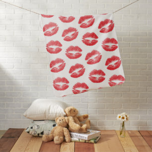 Red Lips, Pattern Of Lips, Red Lipstick, Kiss Baby Blanket
