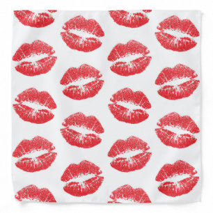 Red Lips, Pattern Of Lips, Red Lipstick, Kiss Bandana