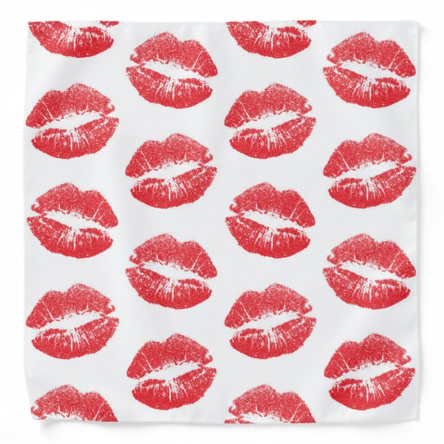 Red Lips, Pattern Of Lips, Red Lipstick, Kiss Bandana (Front)