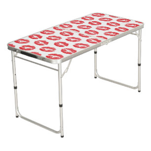 Red Lips, Pattern Of Lips, Red Lipstick, Kiss Beer Pong Table