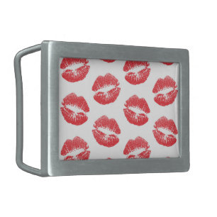 Red Lips, Pattern Of Lips, Red Lipstick, Kiss Belt Buckle