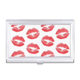 Red Lips, Pattern Of Lips, Red Lipstick, Kiss Business Card Case